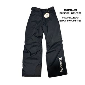 NWT Hurley Kids Size Large 12/13 Black Cold Weather Snow Ski Pants